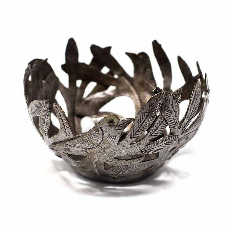 Haitian Metal Drum Bird Bowl