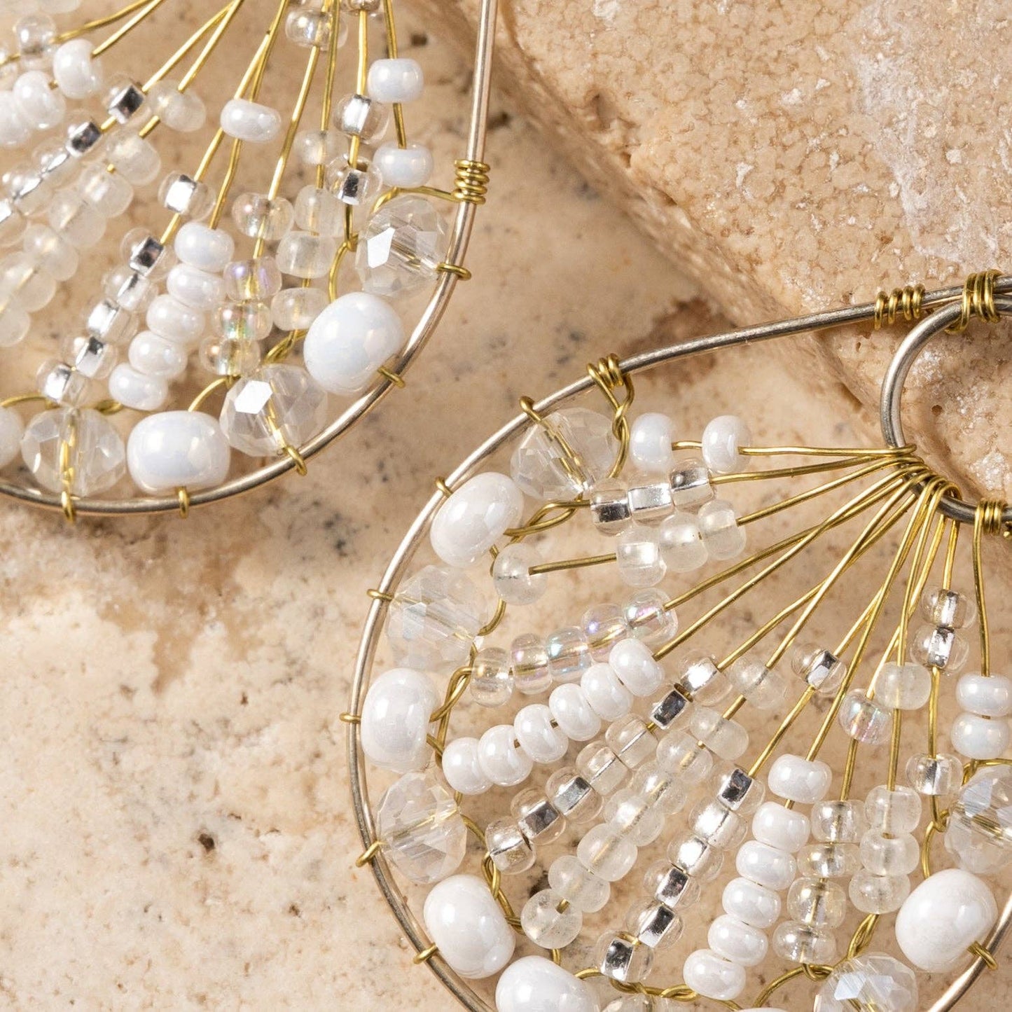 Vaso Glass Bead Teardrop Earrings