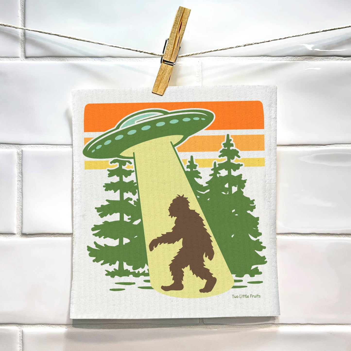 UFO Bigfoot Swedish Dishcloth