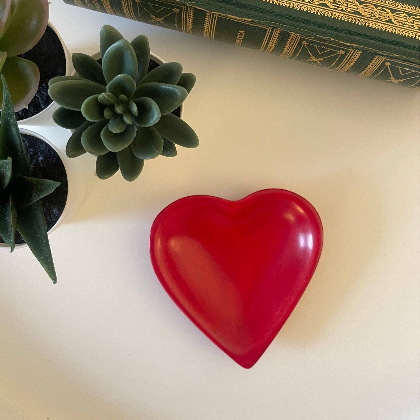 Fuchsia Soapstone Heart Bowl
