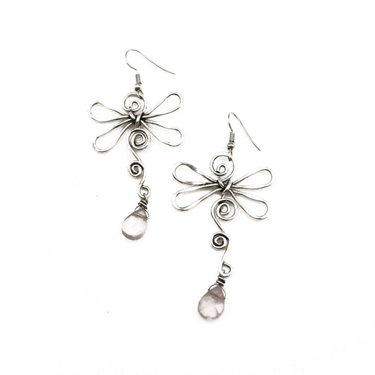 Banjara Quartz Dragonfly Earrings