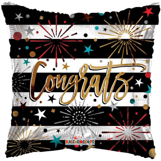 18" Congrats Fireworks Mylar Balloon