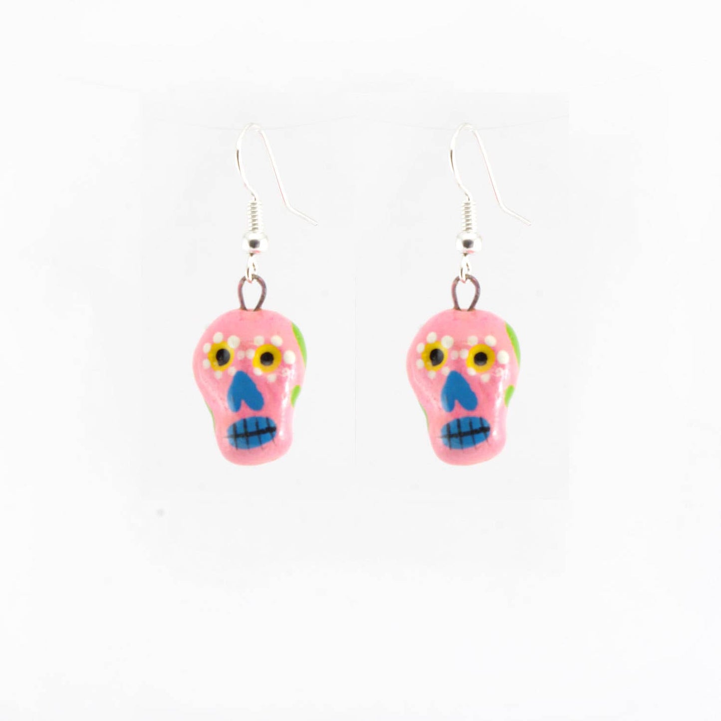 Skeleton Sugar Skull Ceramic Earrings