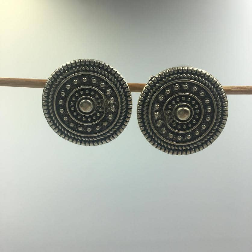 Embossed Medallion Earrings