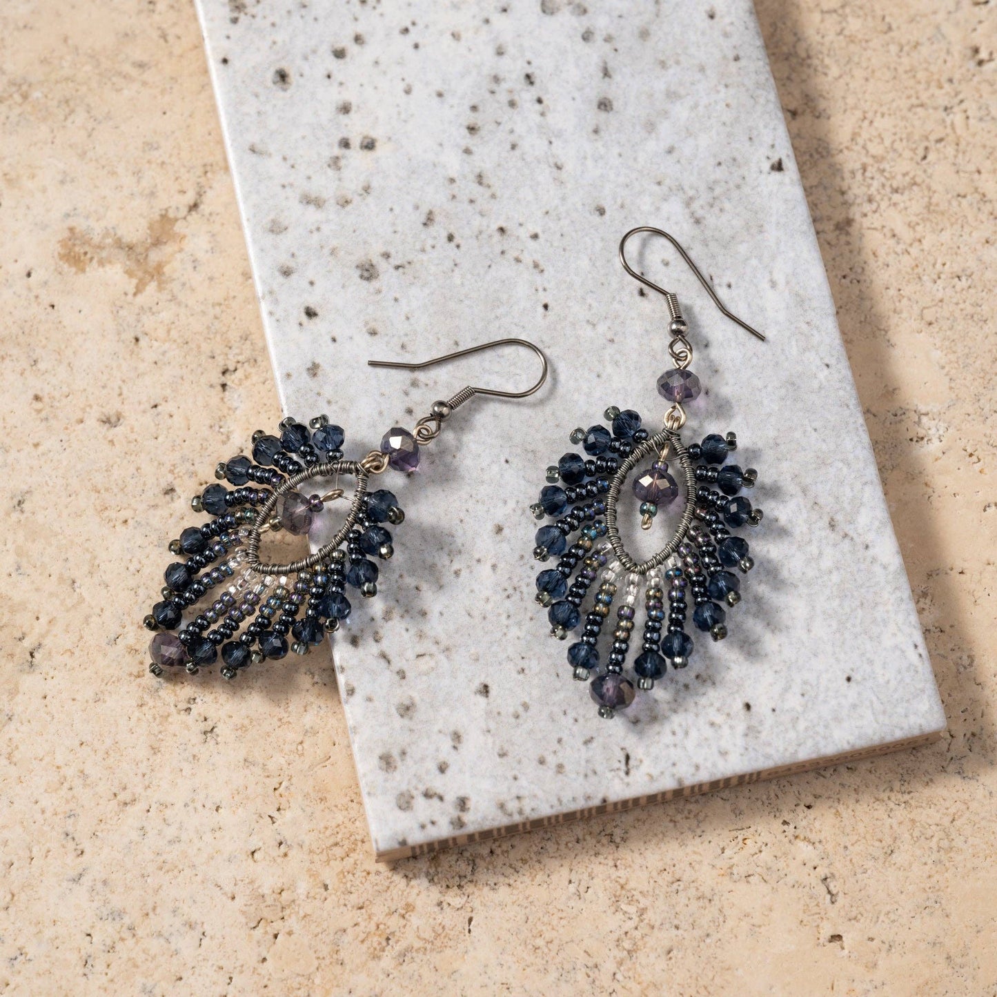 Pluma Beaded Glass Earrings