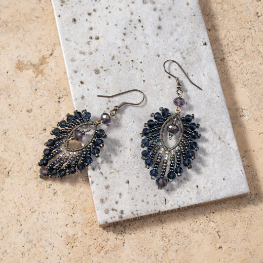 Pluma Beaded Glass Earrings