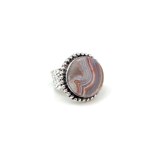 Crazy Lace Agate Large Stone Ring