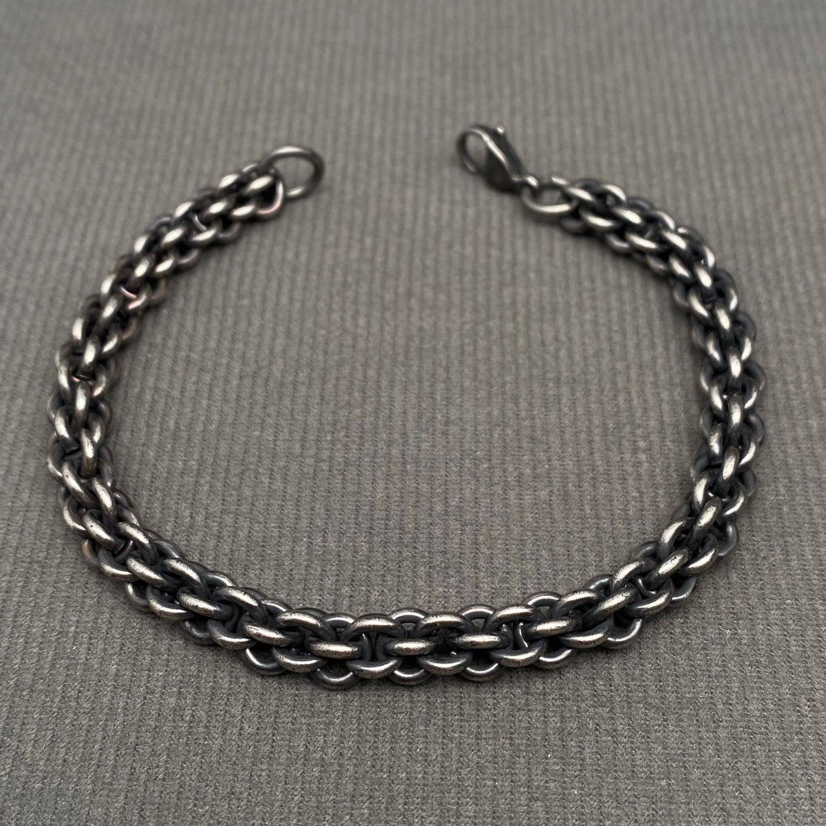 Blackened Men's 7mm Stainless Steel Bracelet