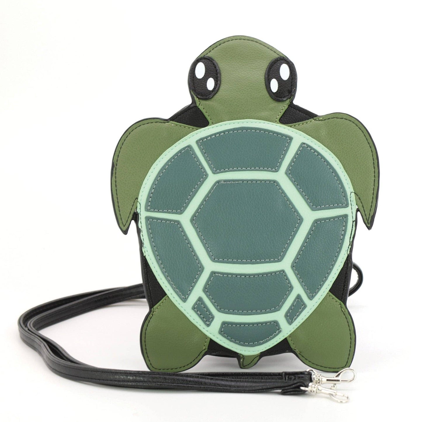 Sea Turtle-shaped crossbody bag on a white background