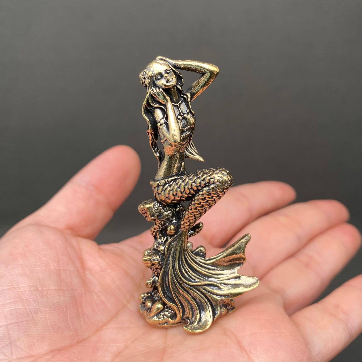 Brass Mermaid Figurine