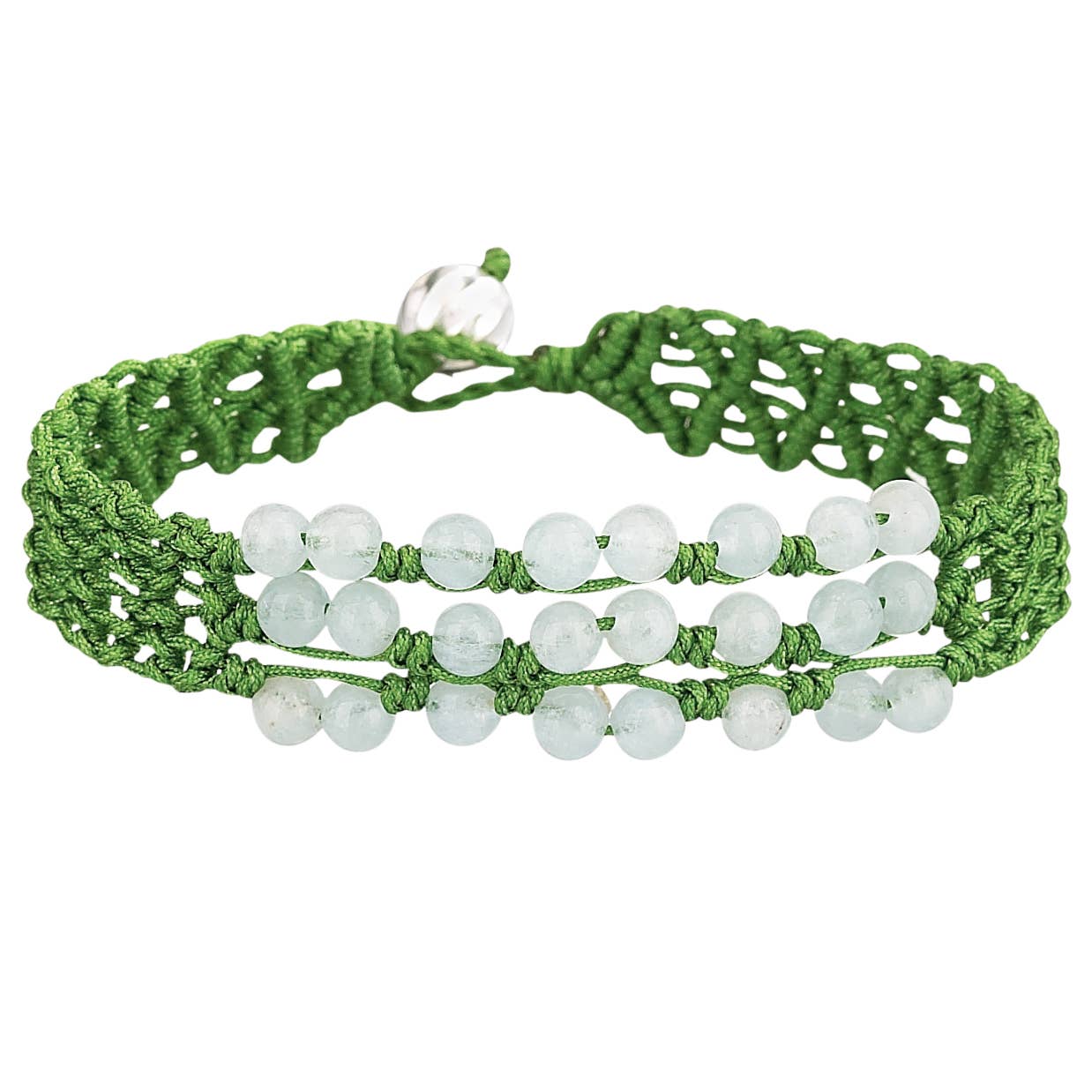 Cool Calm and Collected Aquamarine Woven Bracelet