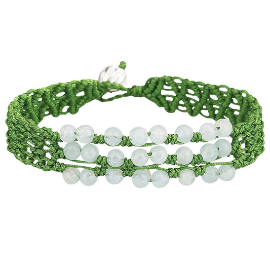 Cool Calm and Collected Aquamarine Woven Bracelet