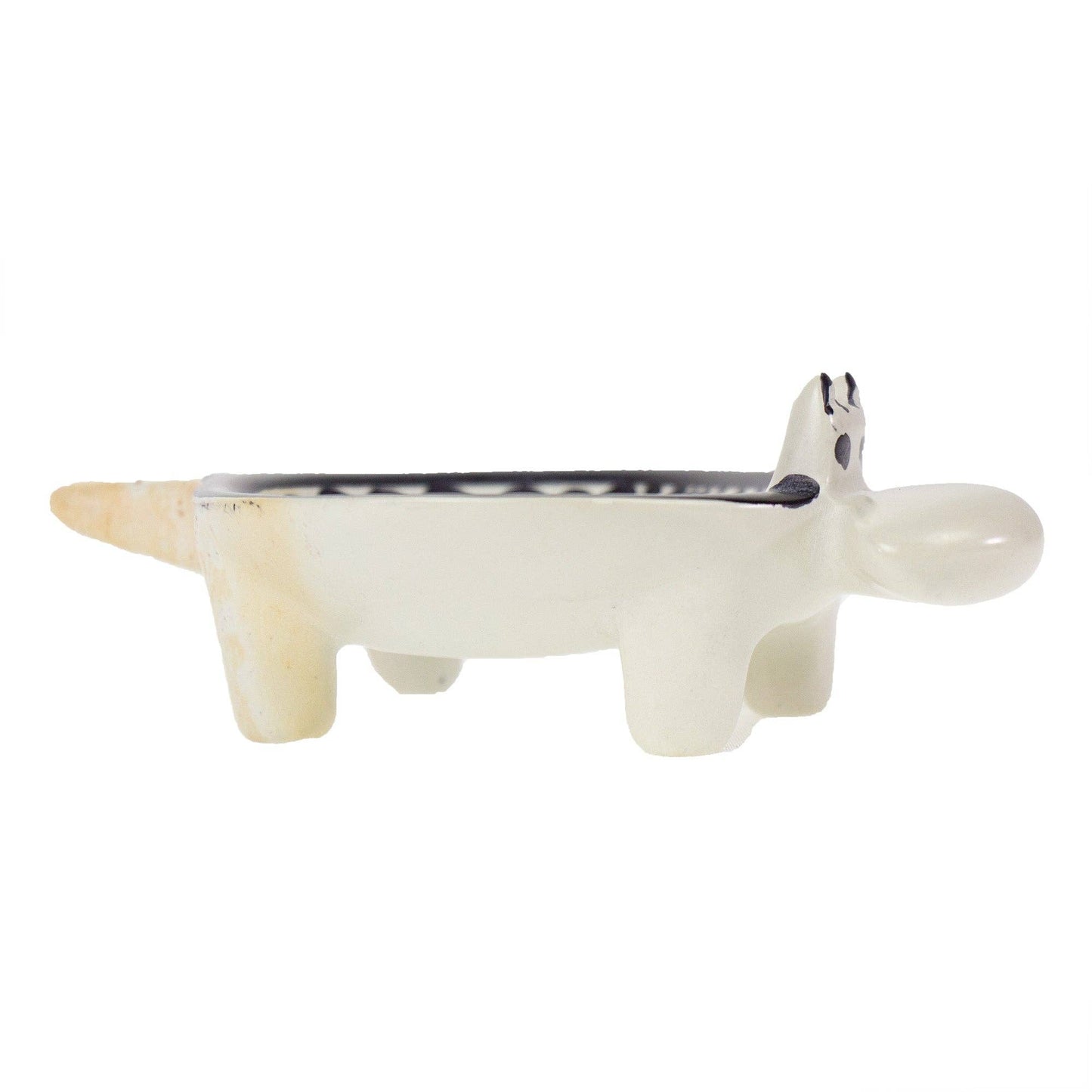 Soapstone Hippo Bowl with Black Accents