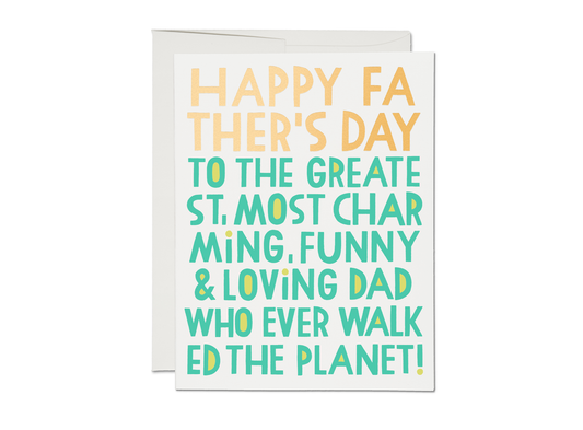Most Charming Dad Father's Day greeting card