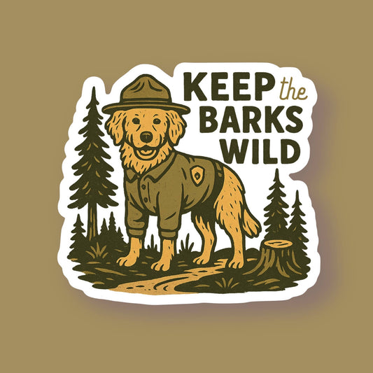Keep the Barks Wild Dog Park Sticker