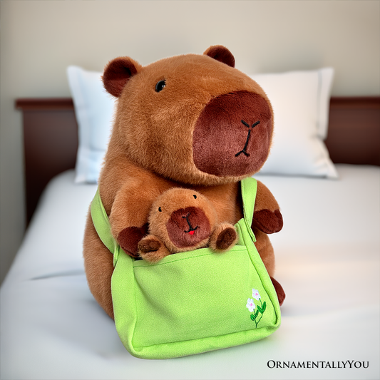 Coco the Capybara and Her Baby Plushie