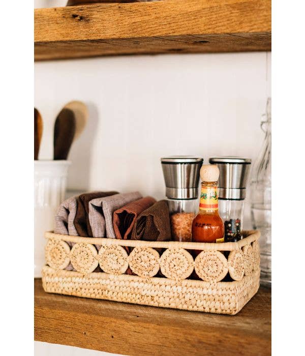 Palm Medallion Bread Basket