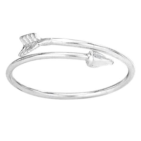 Silver ring with a small diamond on a white background