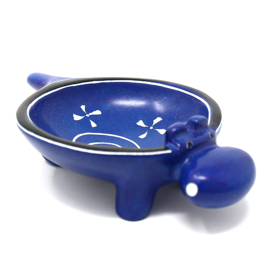 Soapstone Hippo Bowls - Dark Blue