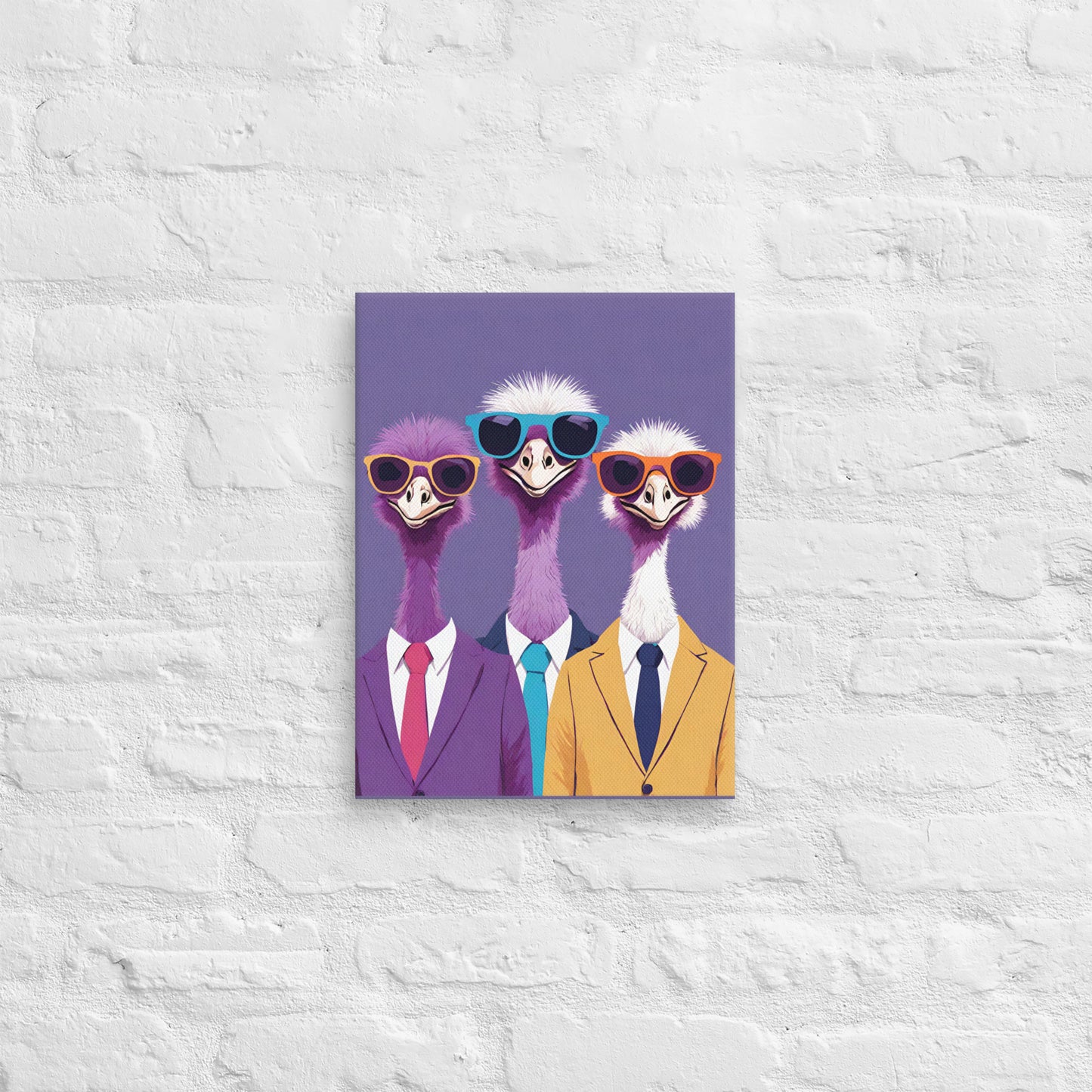 The 3 Ostriches - Canvas Wall Art