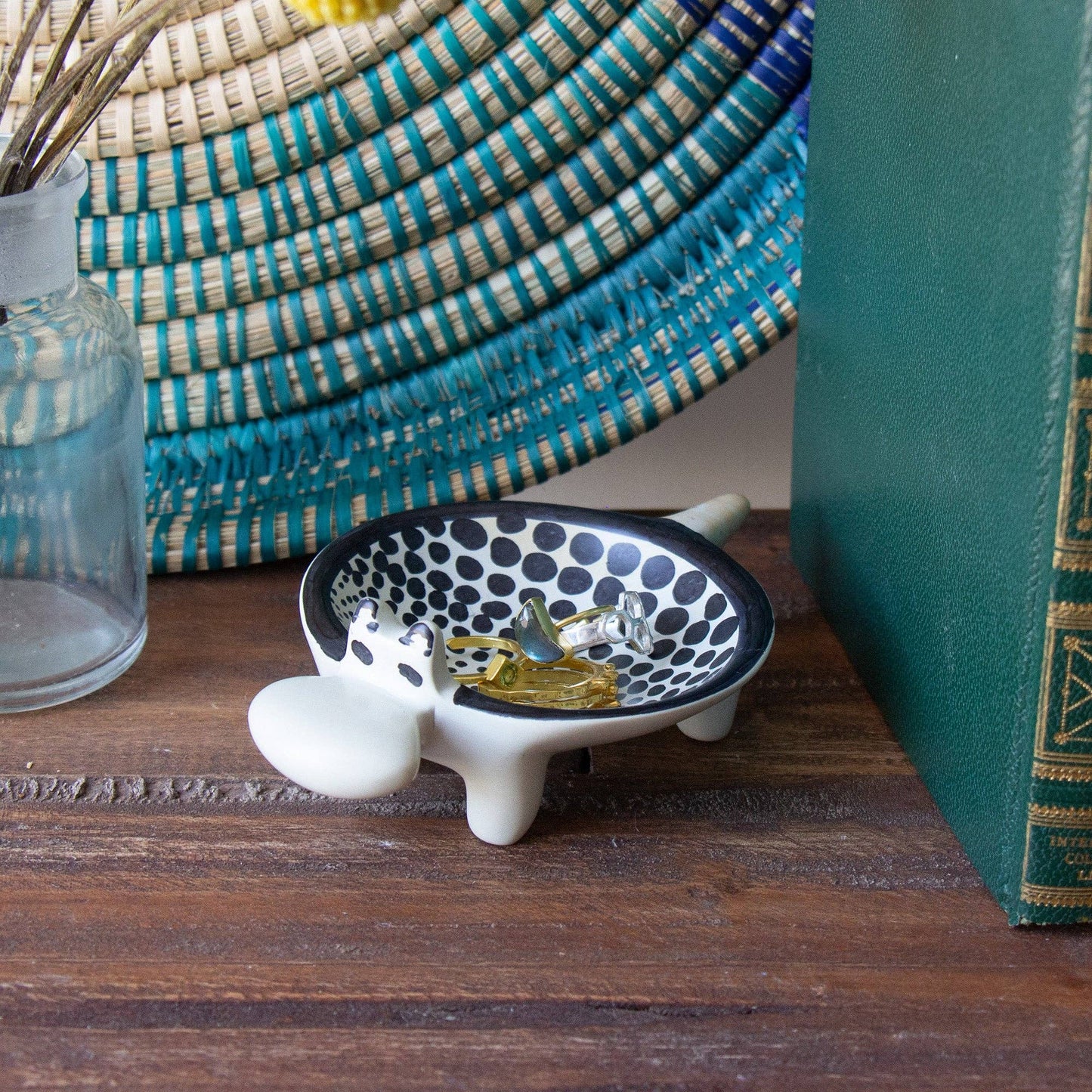 Soapstone Hippo Bowl with Black Accents