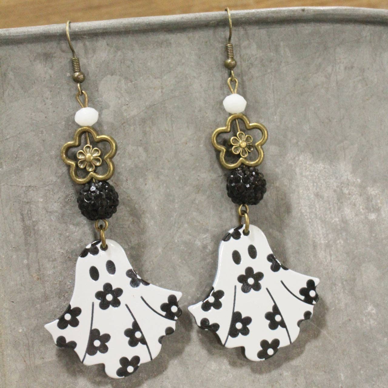 Ghosted Daisy Dangle Drop Earrings