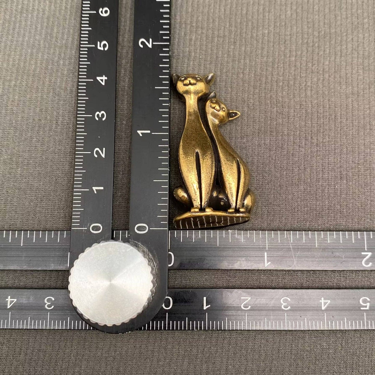 Brass Couple Cats Figurine