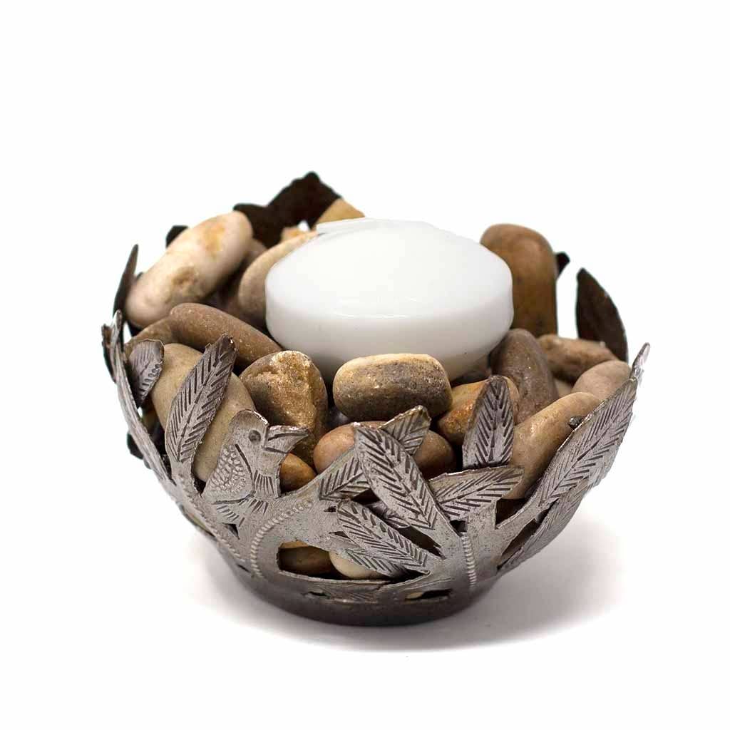 Haitian Metal Drum Bird Bowl