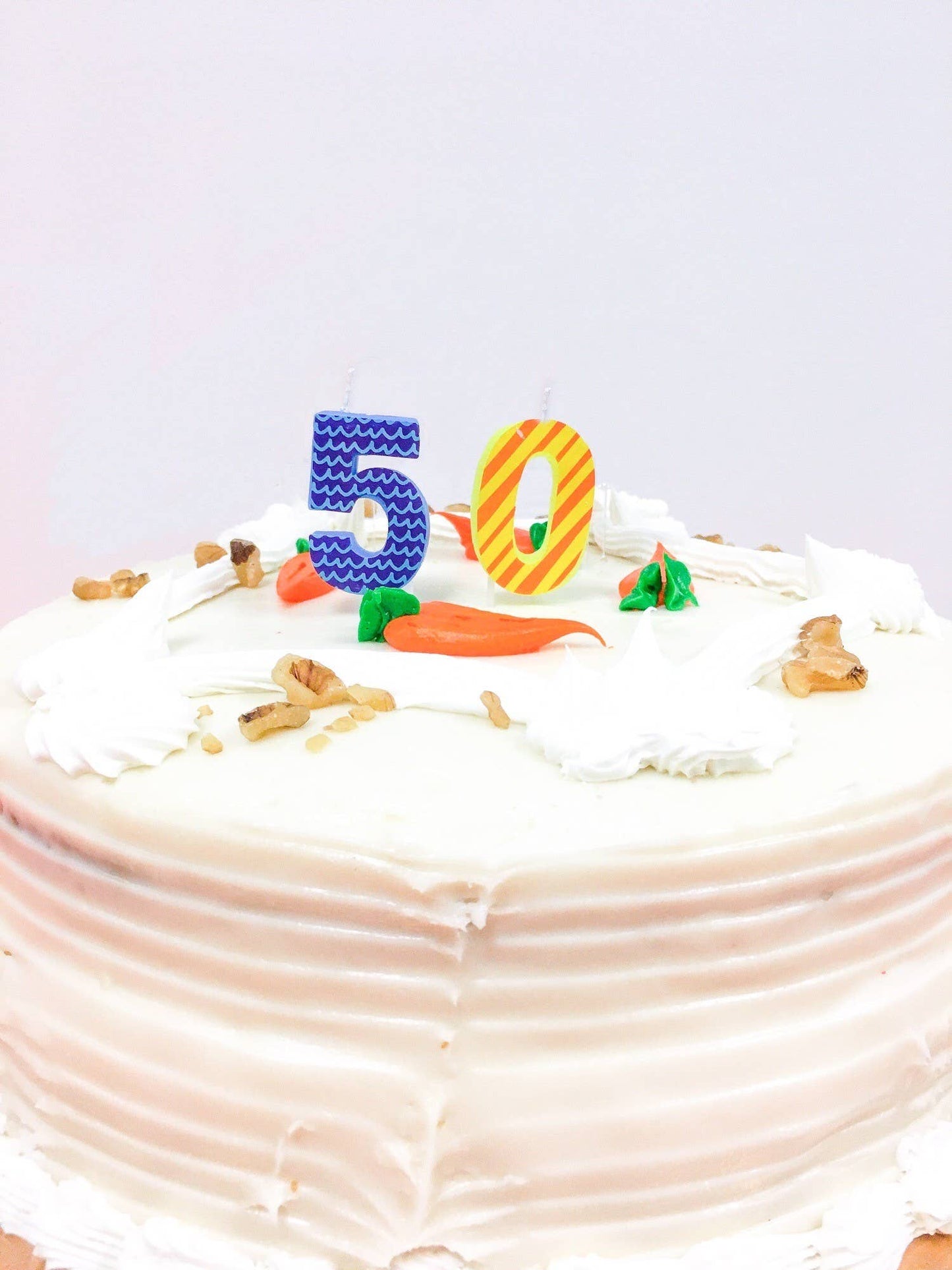 Number 6 Colorful Decal Candle