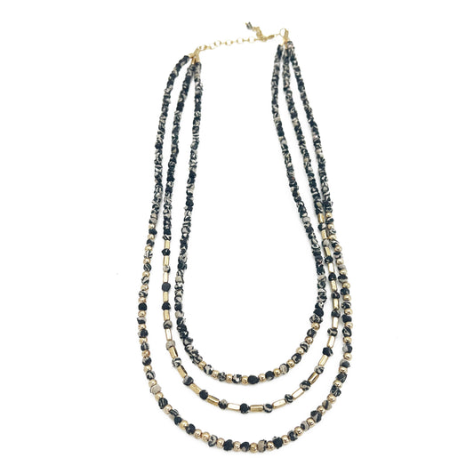 Aasha Glimmer Monochrome Layered Necklace
