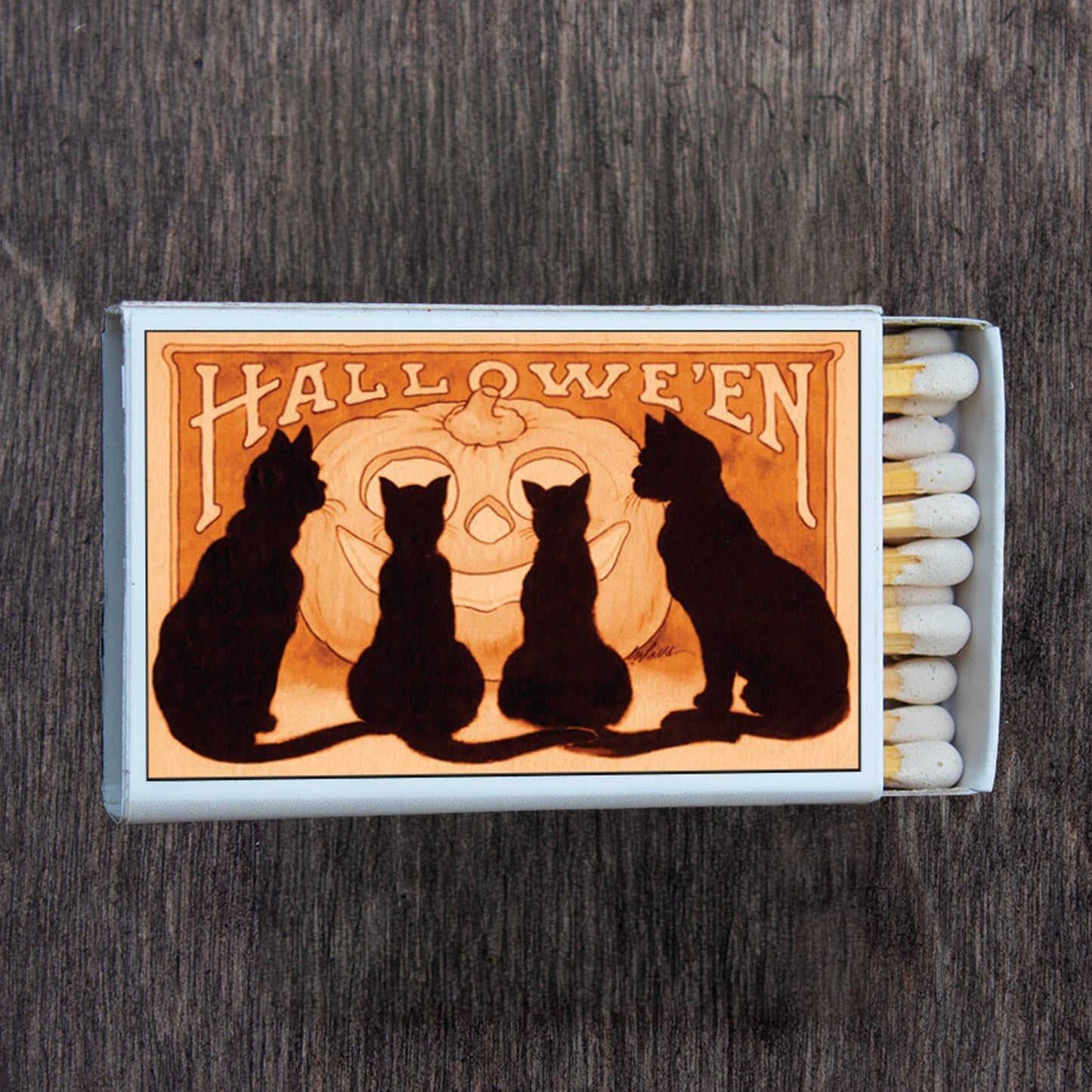 Halloween Black Cats Matchbox