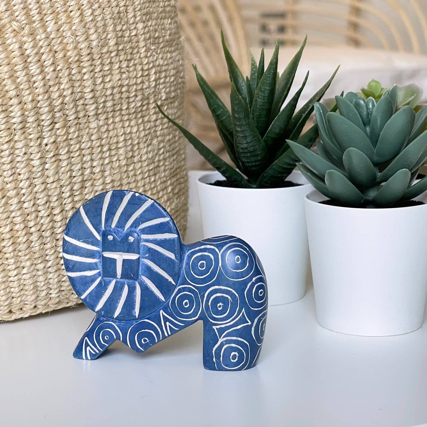 Fuchsia Soapstone Lion