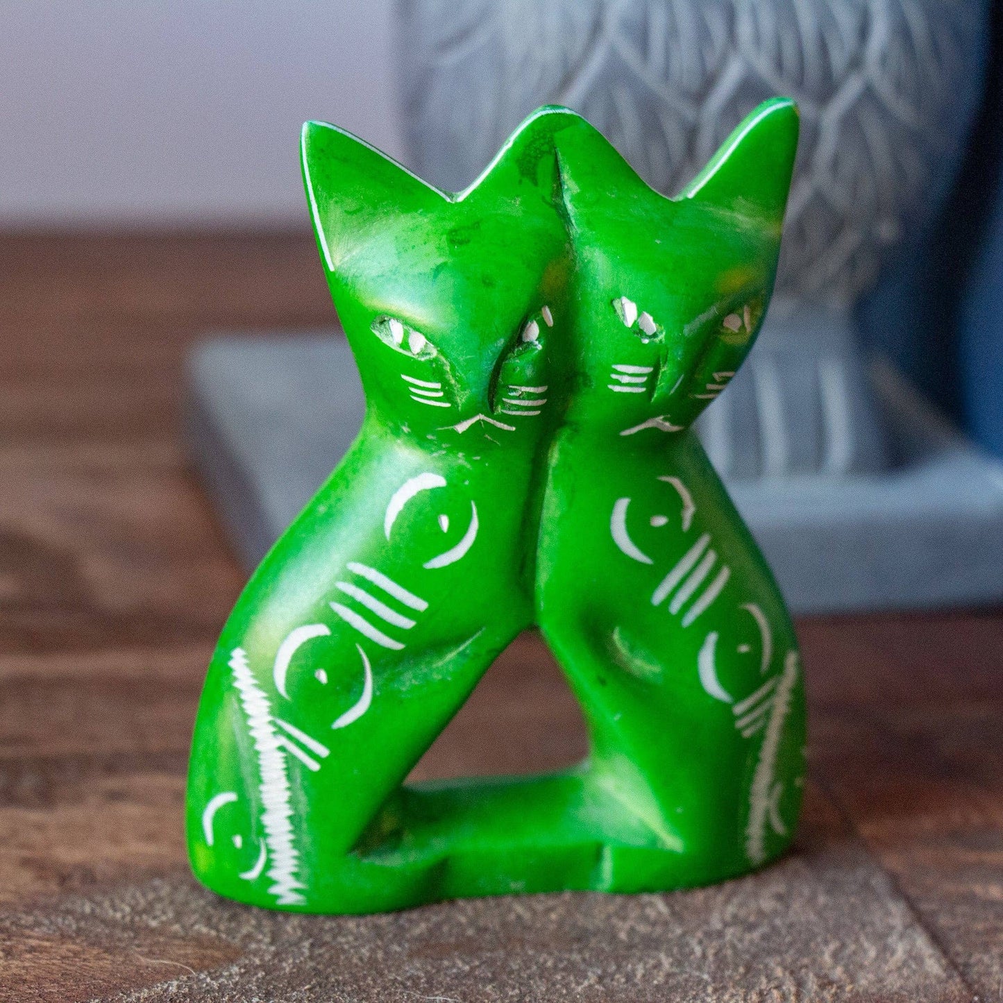 Yellow Soapstone Lovey Cats