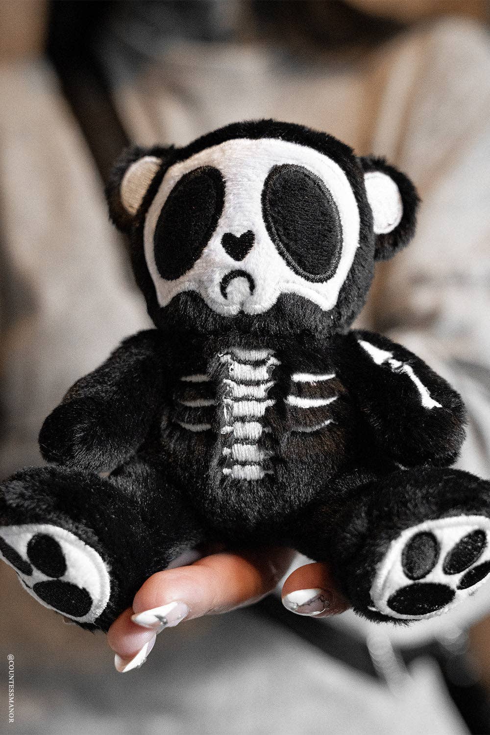 Grumpy Bones Bear Plush Keychain