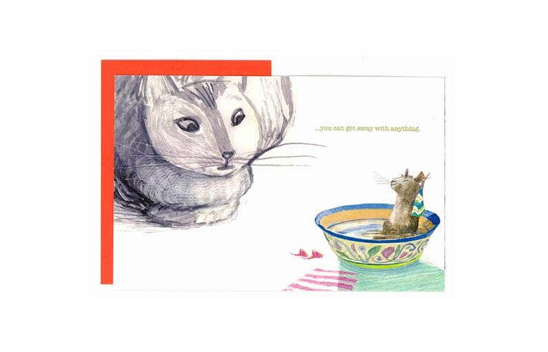 Get Away Mouse Bath Birthday Card