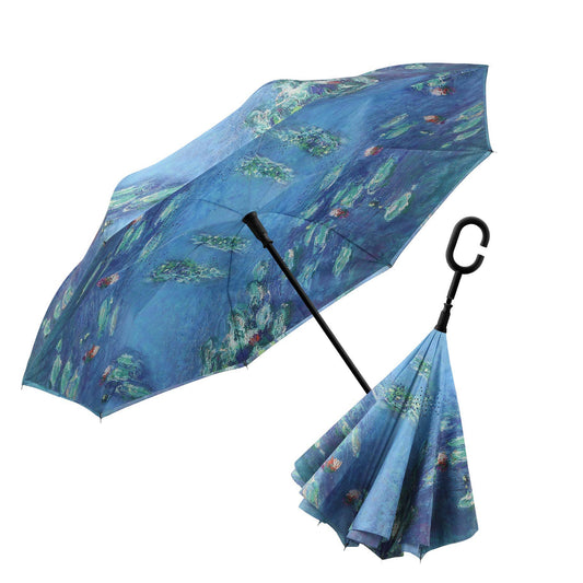 RainCaper Monet Water Lilies Reverse Umbrella