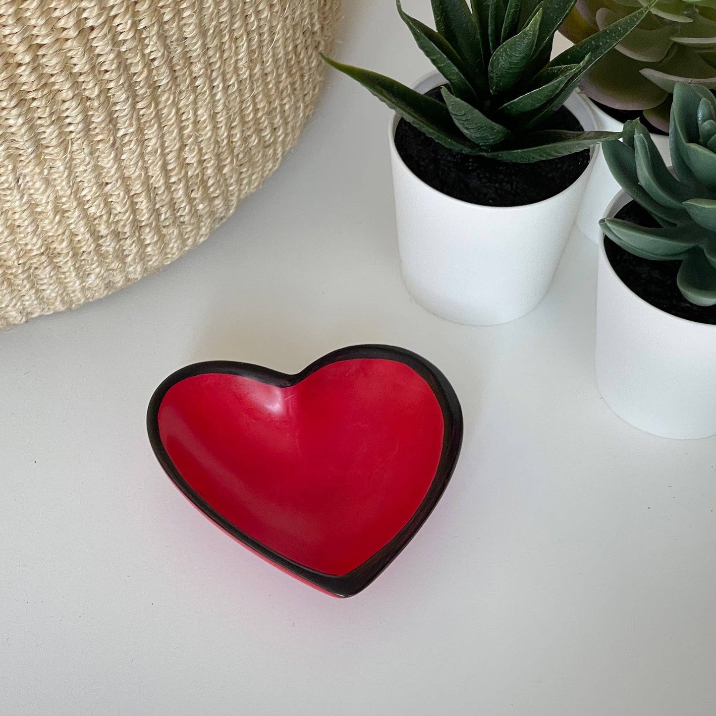 Fuchsia Soapstone Heart Bowl