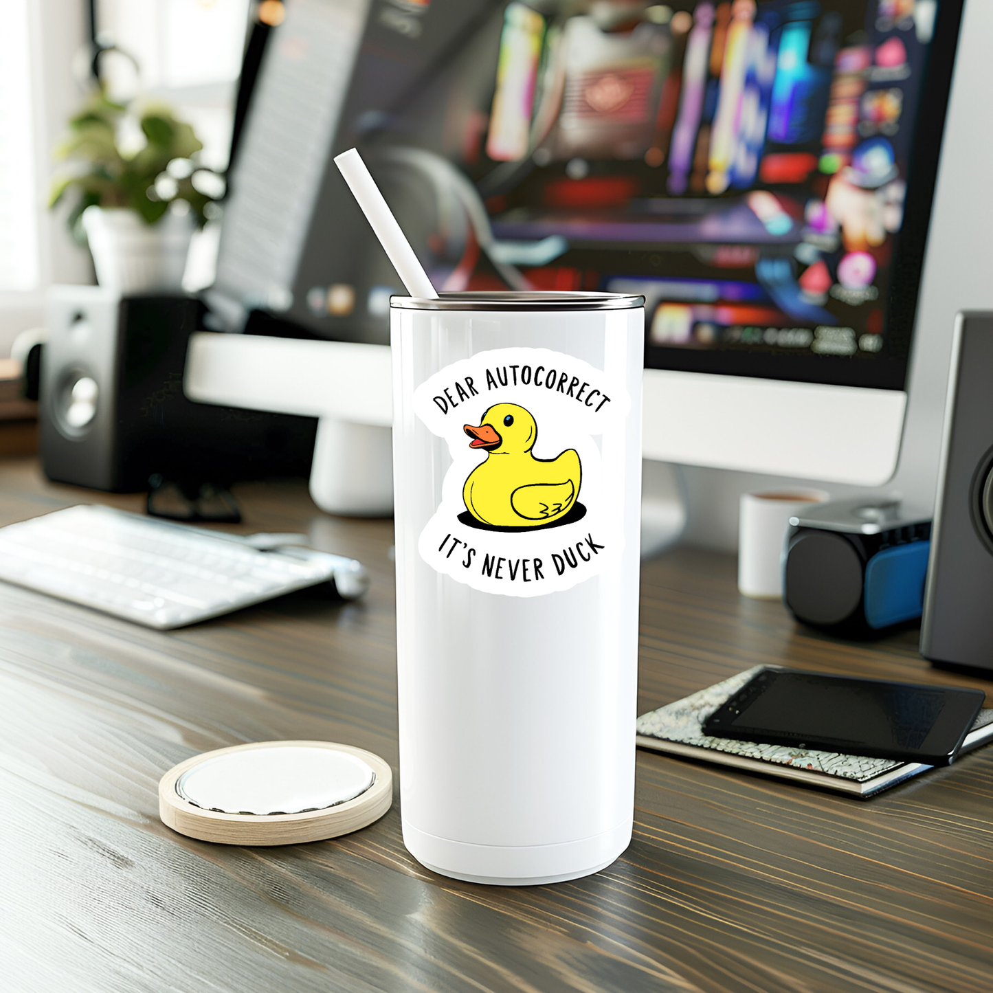 It's Never Duck Sticker