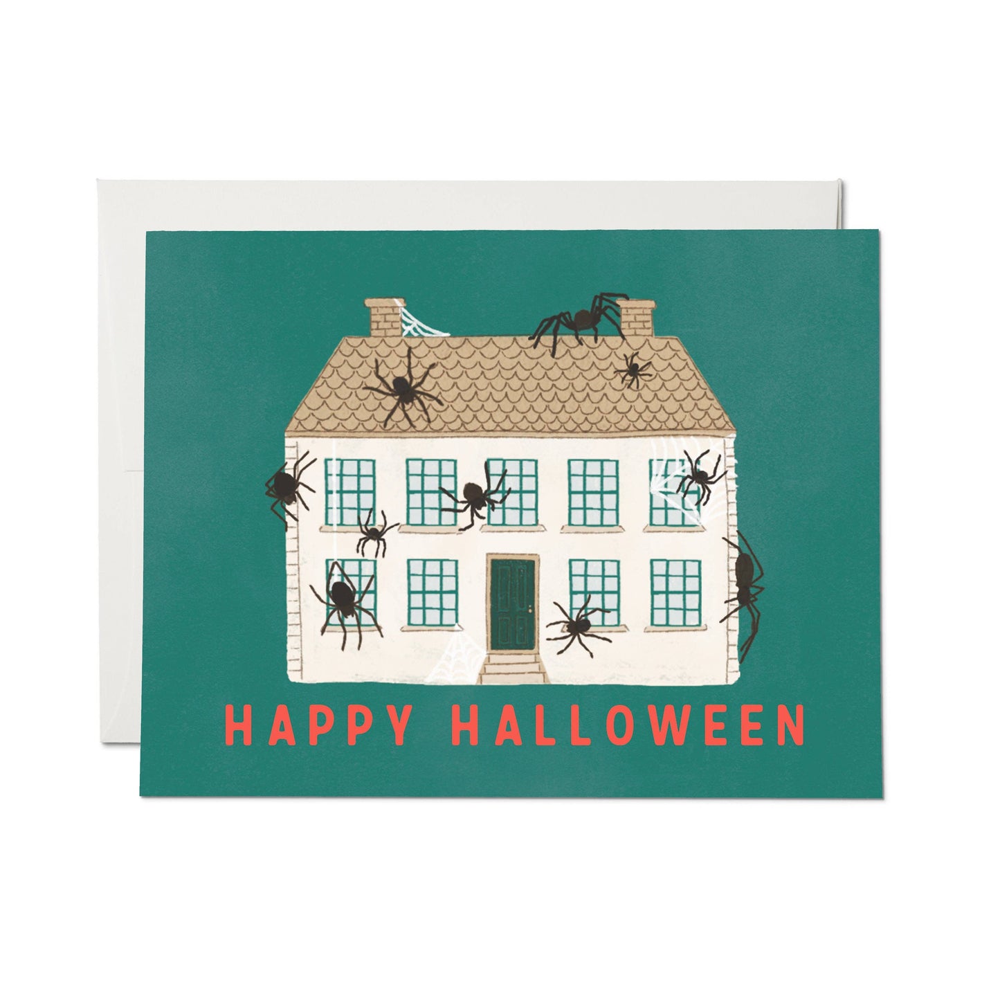 Spider House Halloween greeting card