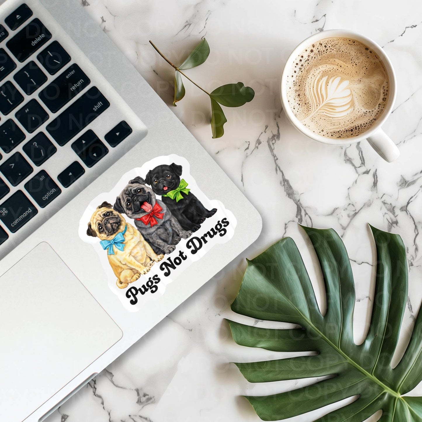 Pugs Not Drugs, Dog Lover, Pug Sticker