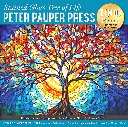 Stained Glass Tree of Life 1000-Piece Jigsaw Puzzle