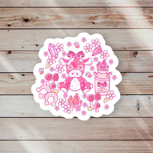 Mushroom Cow Sticker