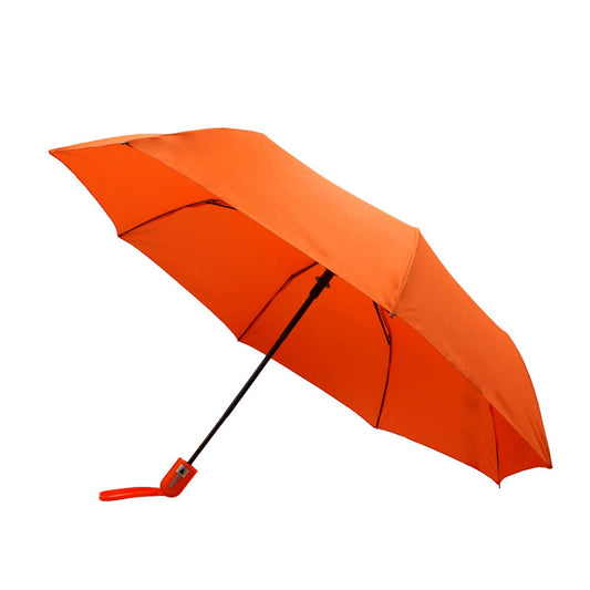 Auto Open Compact Solid Color Travel Umbrella - Orange