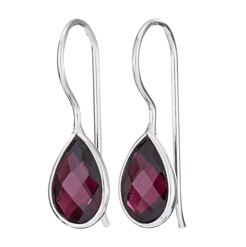 Red Rain Garnet and Sterling Silver Earrings