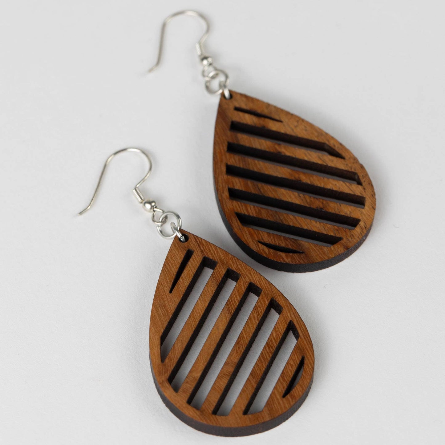 Lakadee Wooden Teardrop Earrings