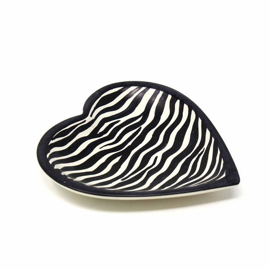 Zebra Soapstone Heart Bowl