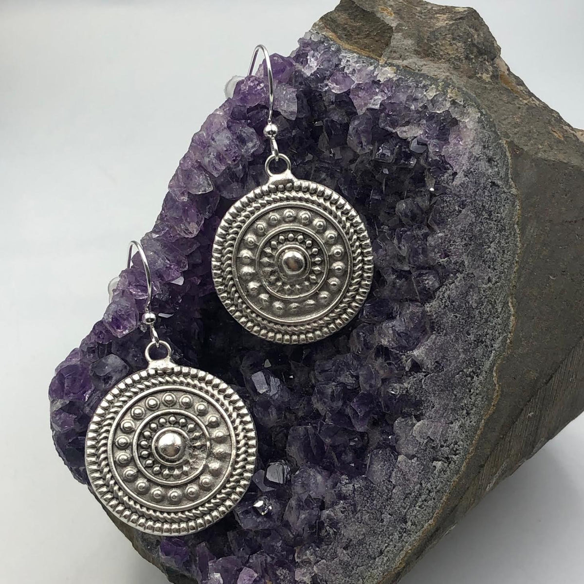 Embossed Medallion Earrings