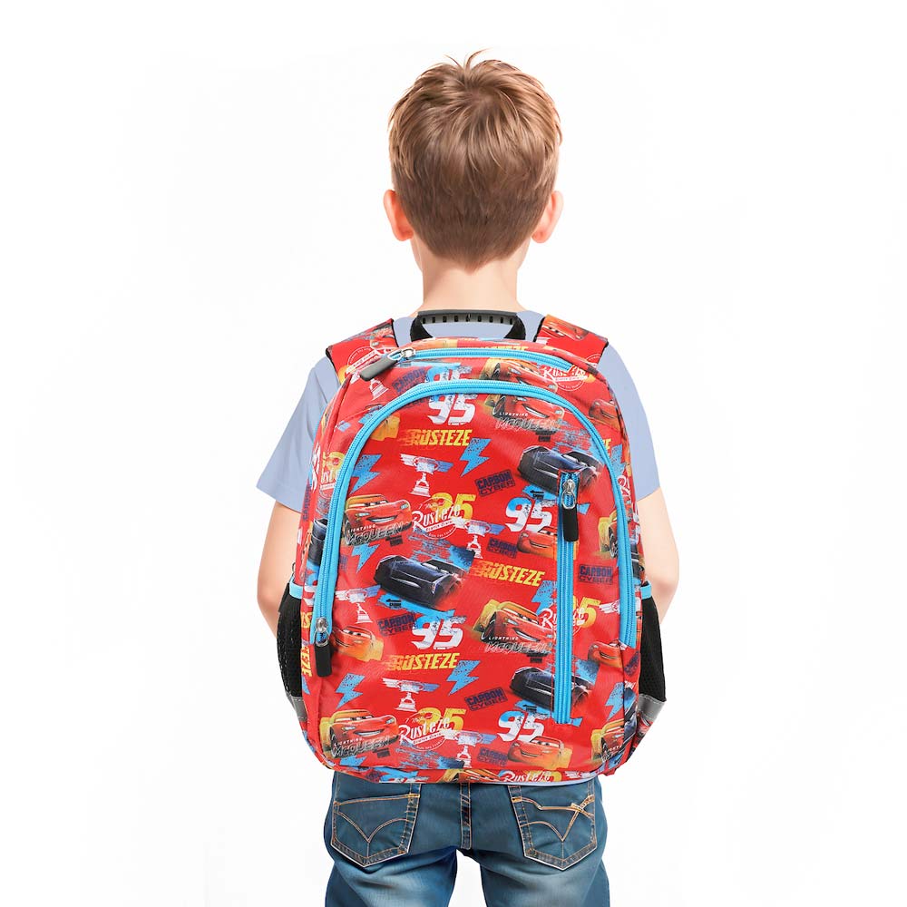 Disney Cars Red AOP Print 14-inch Youth Backpack & Insulated Lunch Kit Set