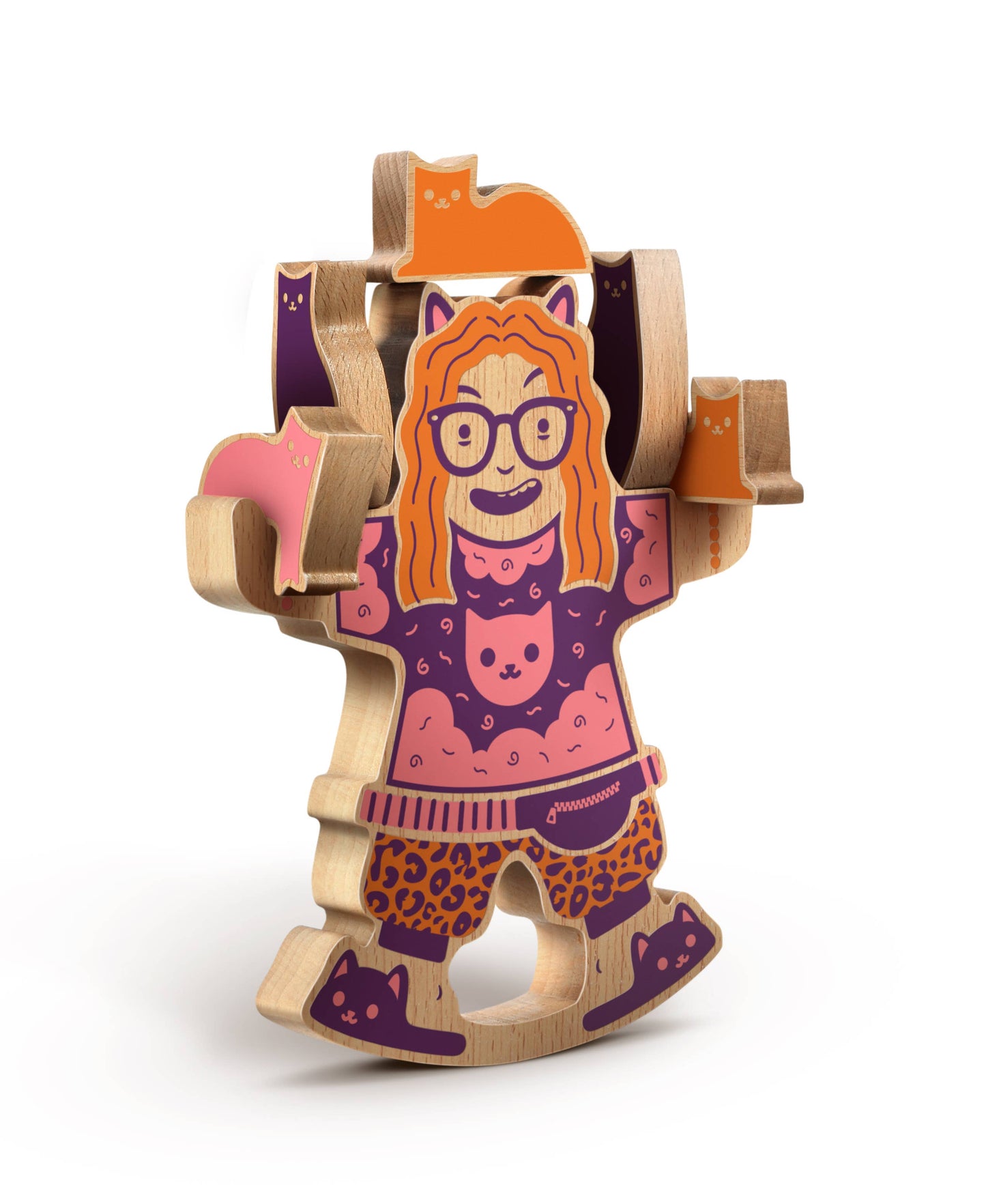 Crazy Cat Lady Wooden Stacking Game