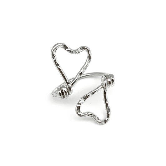 Dual Hearts Adjustable Ring